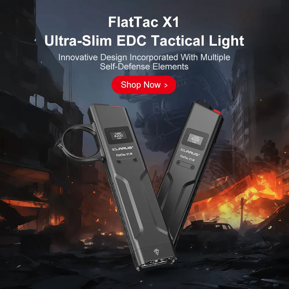 KLARUS X1 Ultra Slim Tactical Flashlight 4200 Lumens Rechargeable EDC Flashlight