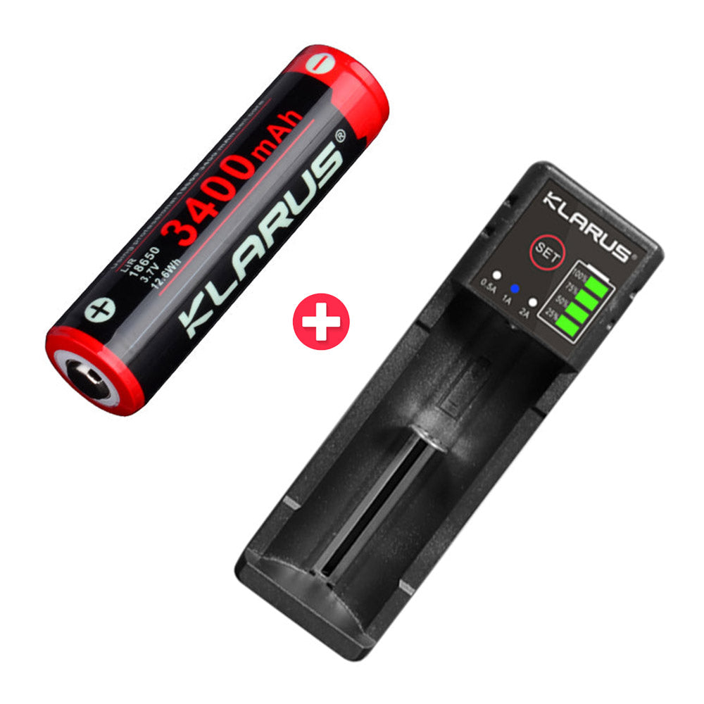 KLARUS 18GT-34GT High Performance Rechargeable 3400mAh Lithium Battery