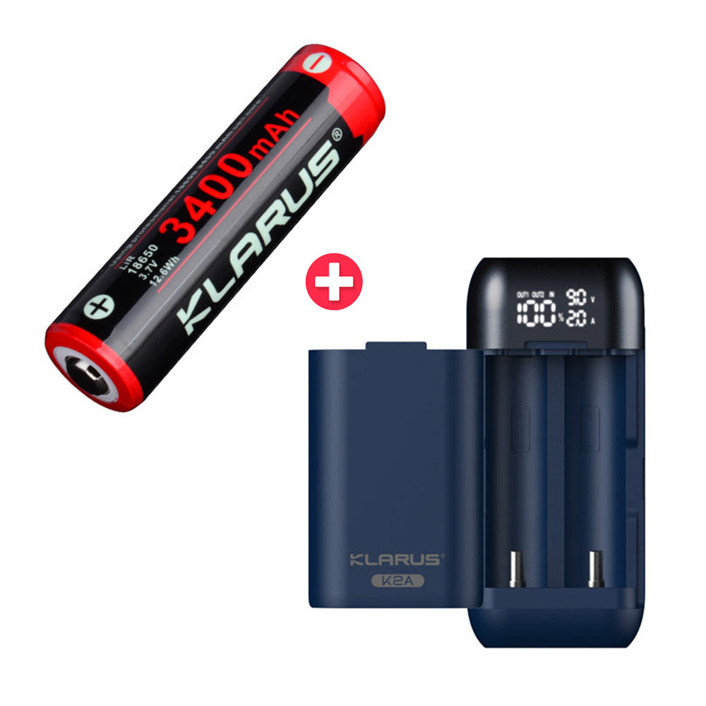 KLARUS 18GT-34GT High Performance Rechargeable 3400mAh Lithium Battery