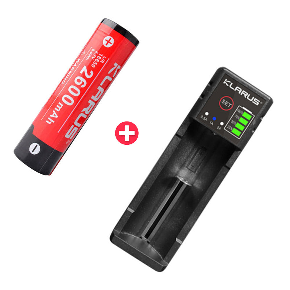 KLARUS 18650BAT-26 High Performance Rechargeable 2600mAh Lithium Battery