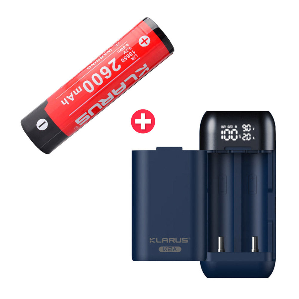 KLARUS 18650BAT-26 High Performance Rechargeable 2600mAh Lithium Battery