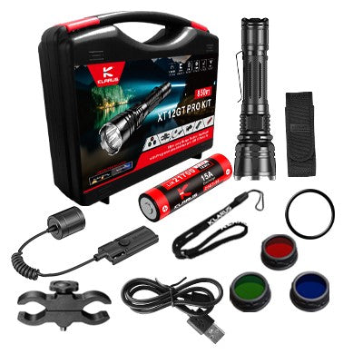 KLARUS XT12GT Pro Tactical Flashlight Hunting KIT