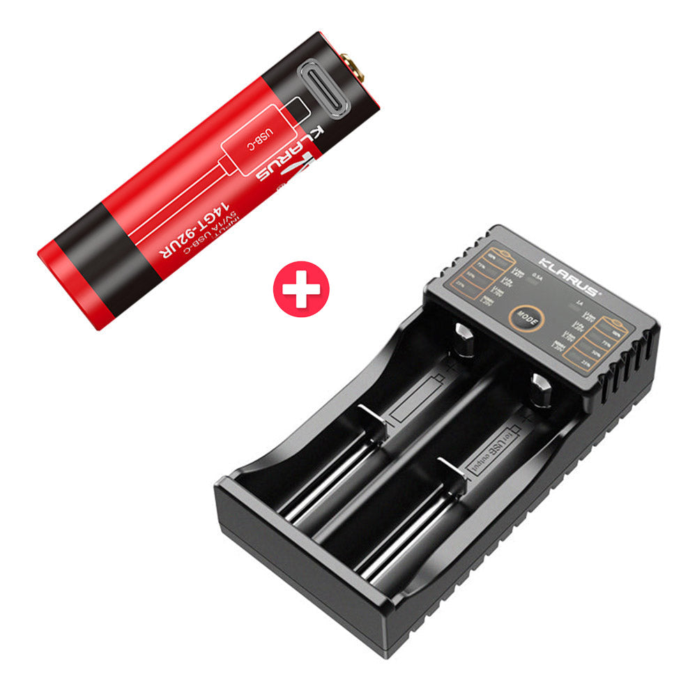 KLARUS 14GT-92UR High Performance 14500 920mAh USB-C Rechargeable Battery Lithium Battery