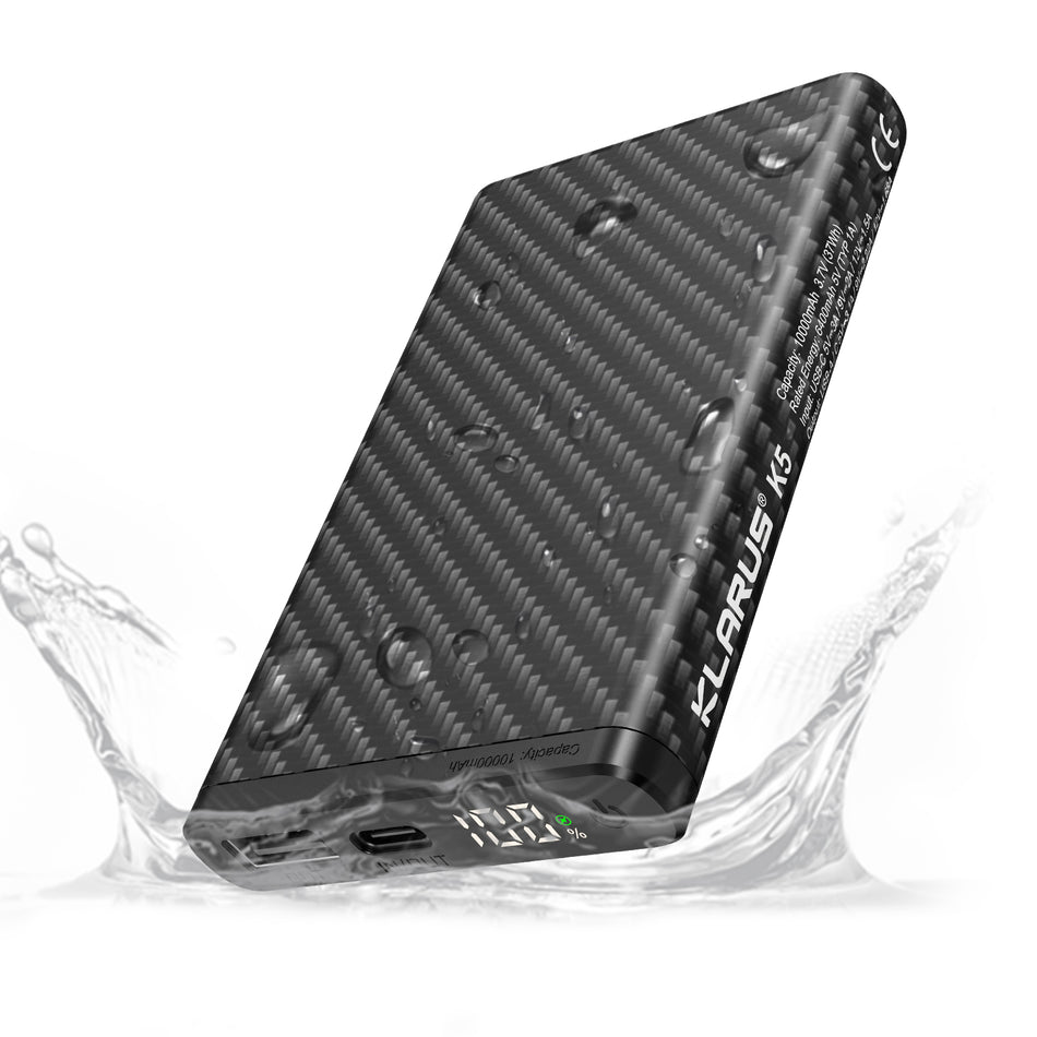 KLARUS K5 Carbon Fiber Lightweight Waterproof Pocket Powerbank New Release