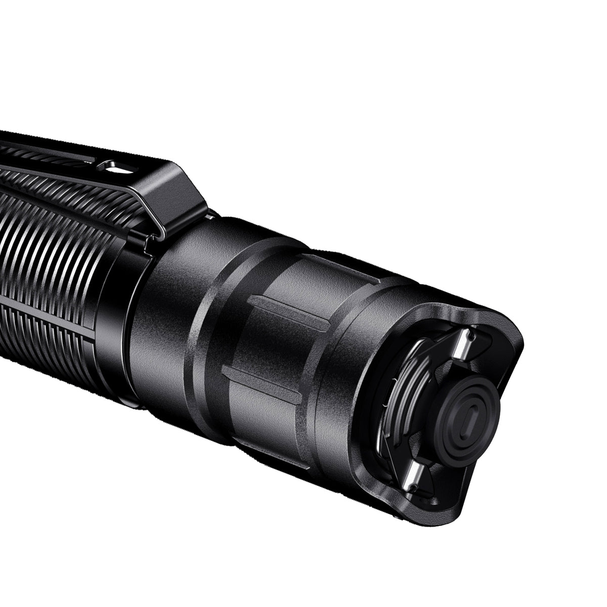 tail of XT11R tactical flashlight