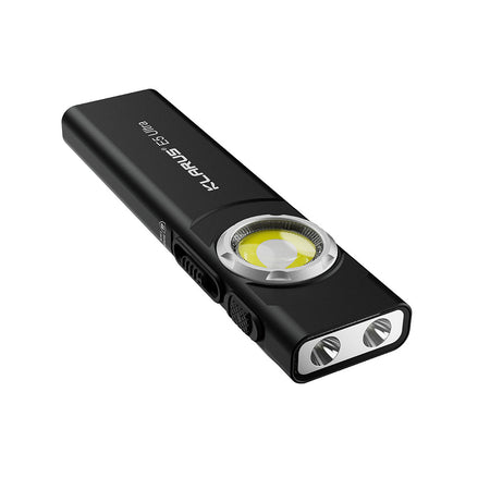 Klarus E5 Ultra portable flashlight with compact design and three LEDs