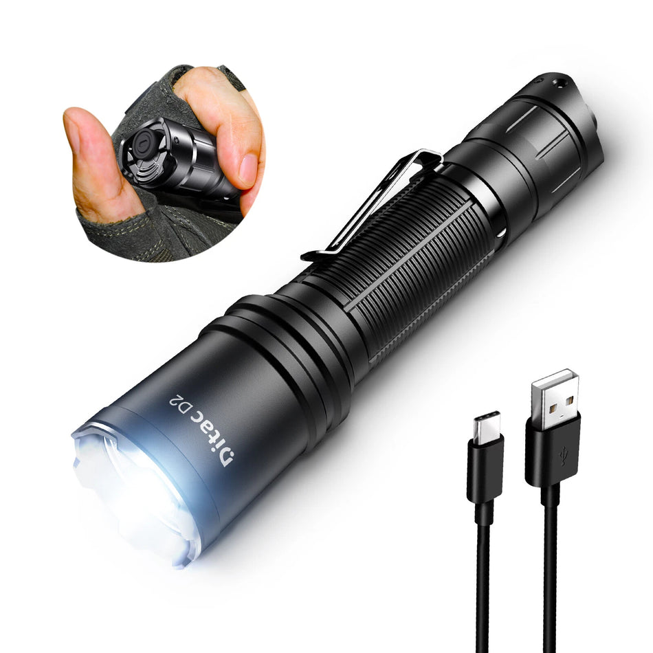 Ditac D2 1300 Lumen Rechargeable Tactical Flashlight